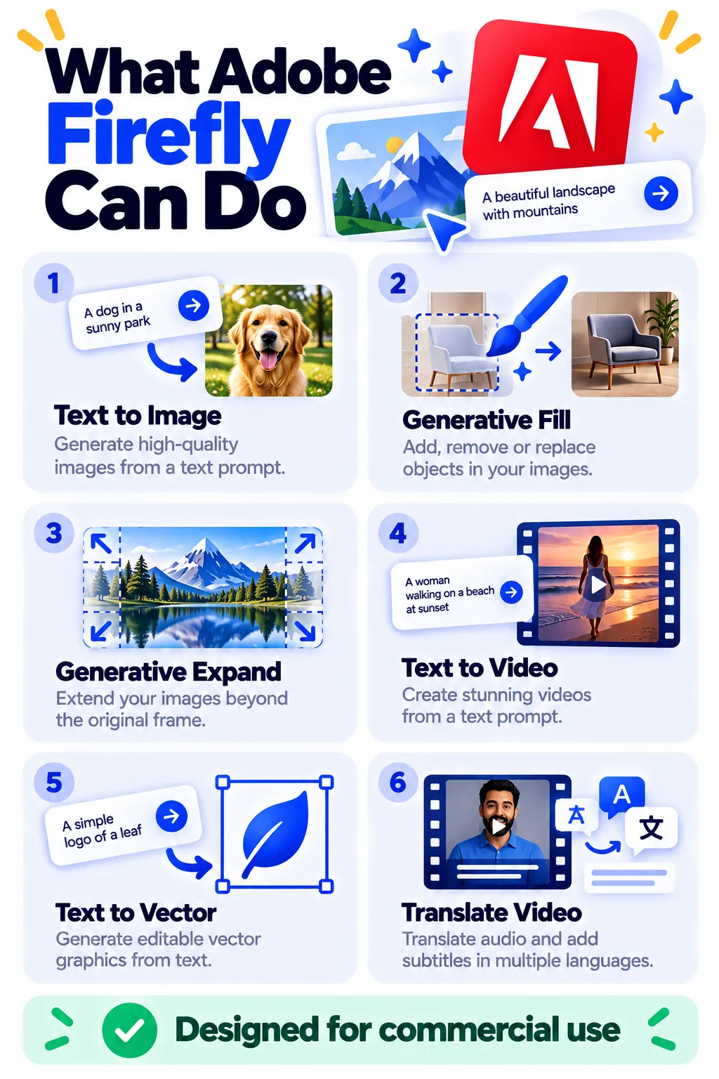 Overview of Adobe Firefly AI features