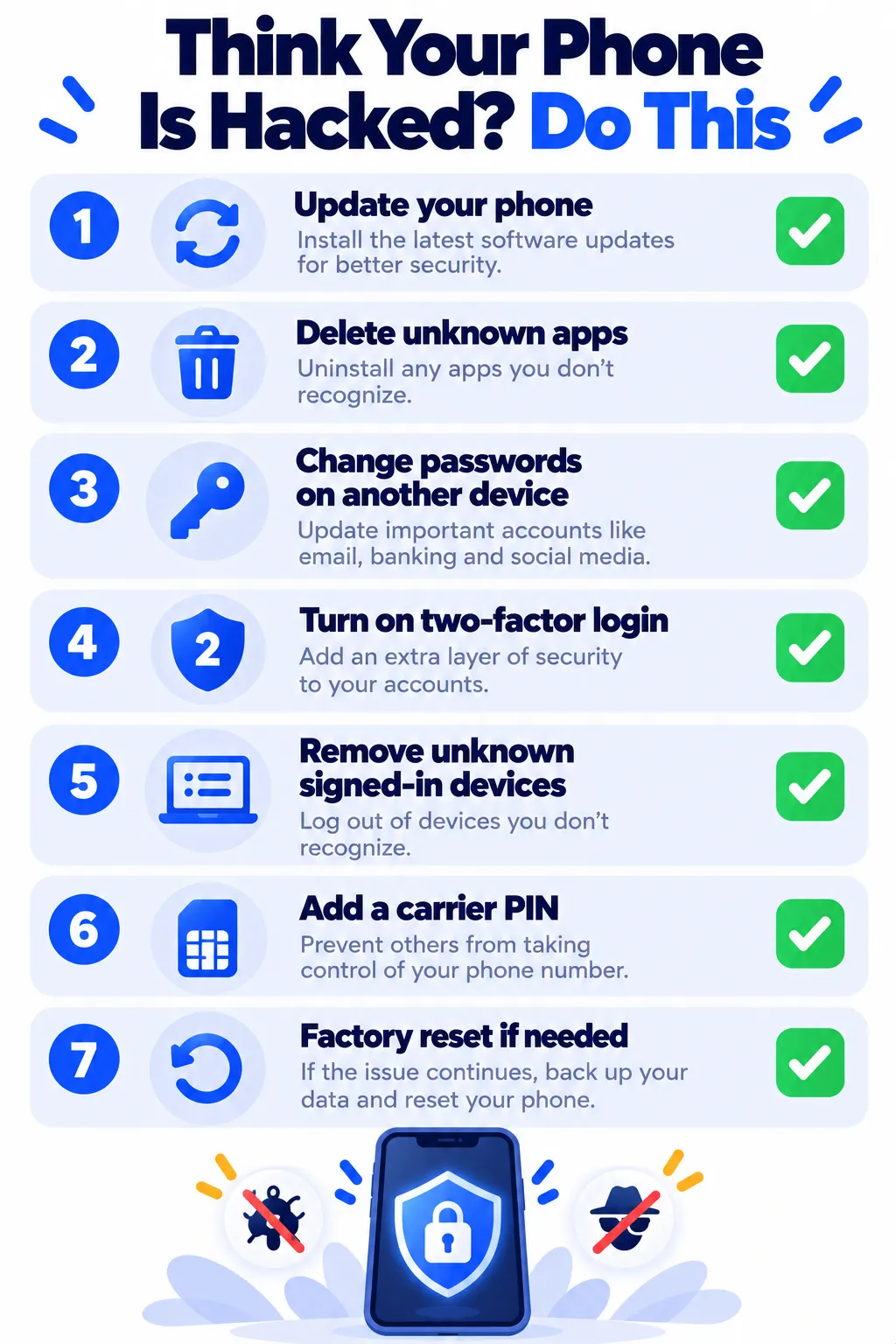 Seven steps to secure a phone you think is hacked