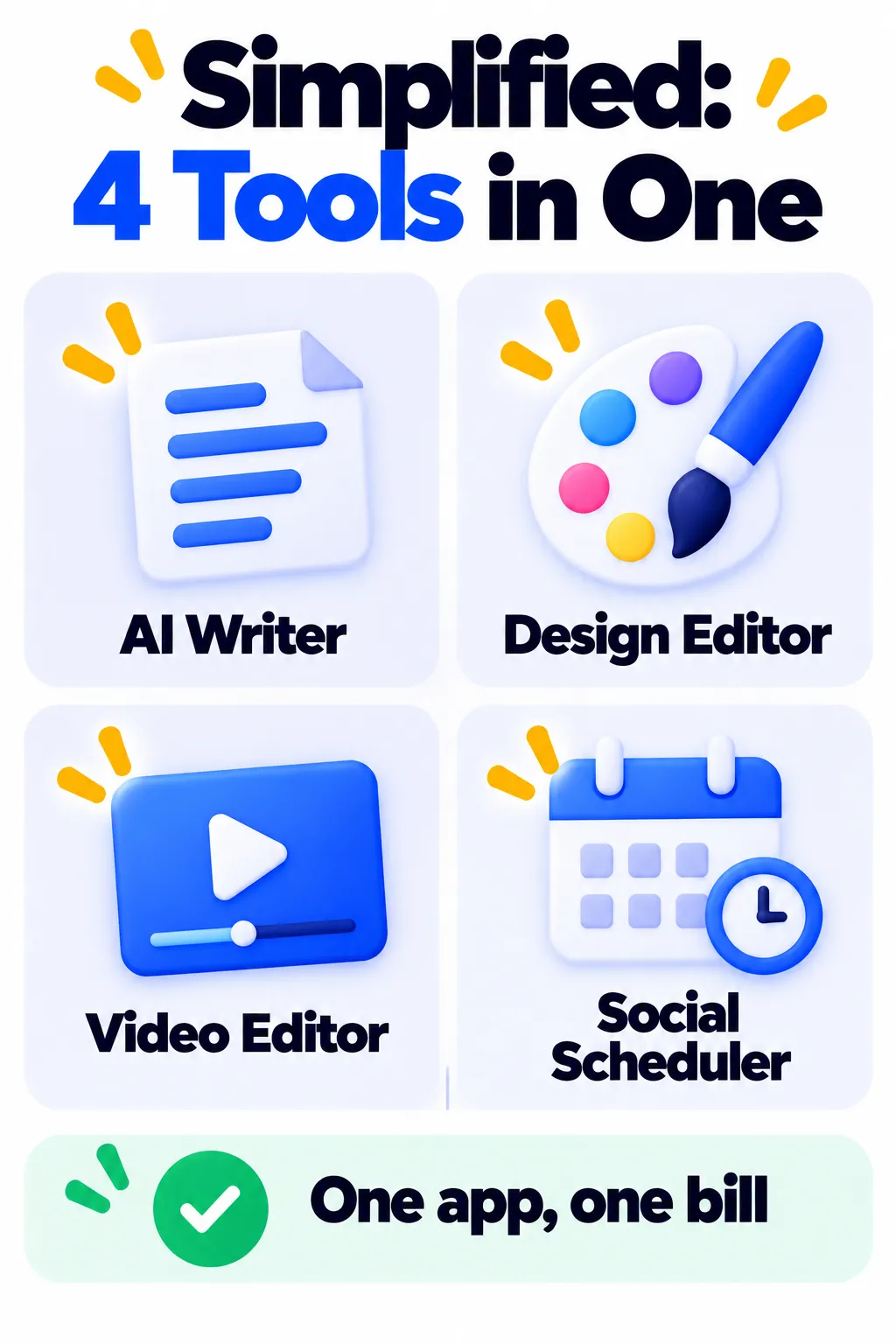 Four tools included in Simplified